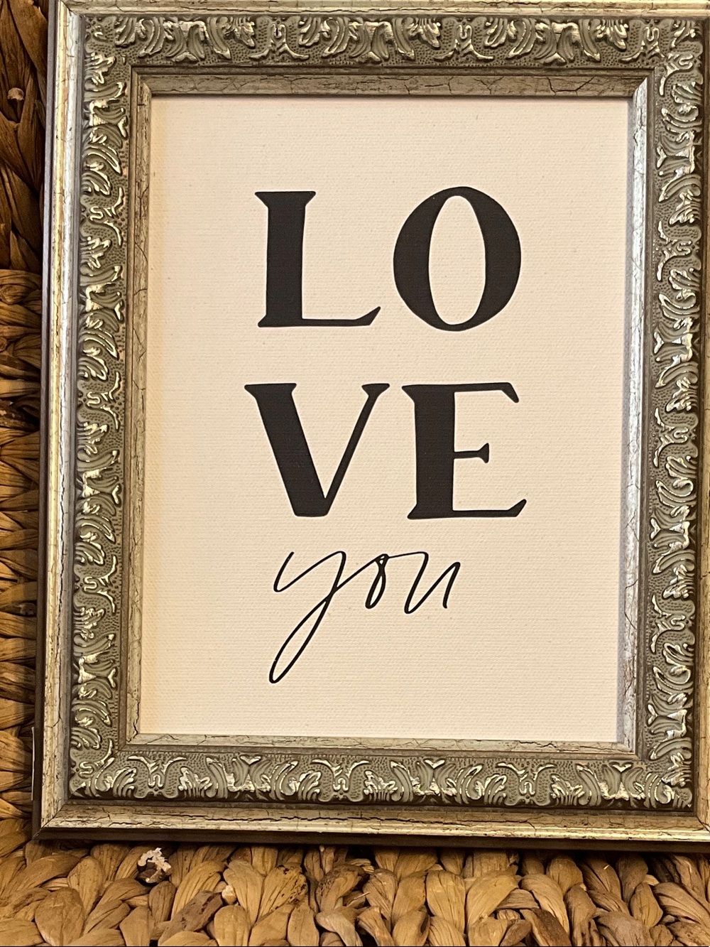 Love You Framed Wall Art - Black on Cream